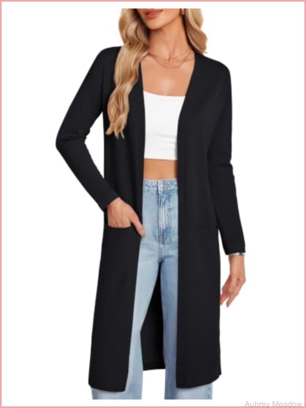 Womens Long Cardigan Sweater Lightweight Open Front Maxi Knit Fall Layer
